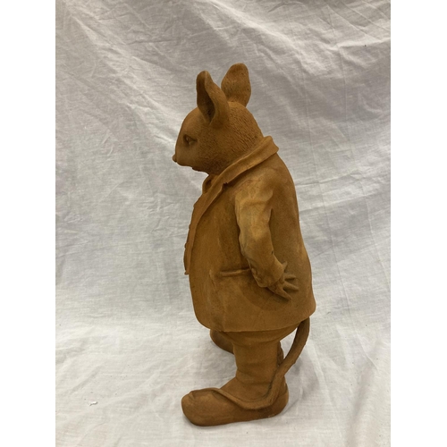 51 - A CAST RUSTY GARDEN 'MR RATTY' - HEIGHT 41CM