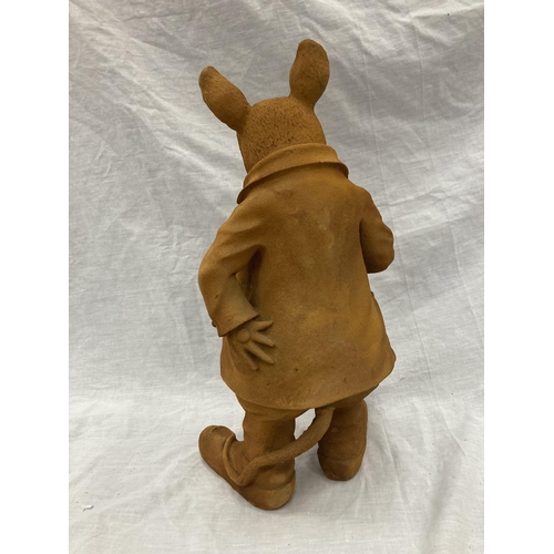 51 - A CAST RUSTY GARDEN 'MR RATTY' - HEIGHT 41CM