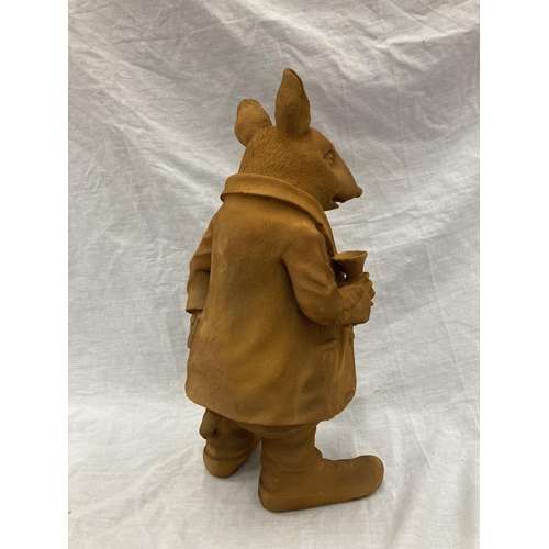 51 - A CAST RUSTY GARDEN 'MR RATTY' - HEIGHT 41CM