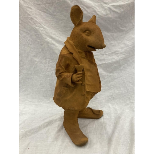 51 - A CAST RUSTY GARDEN 'MR RATTY' - HEIGHT 41CM