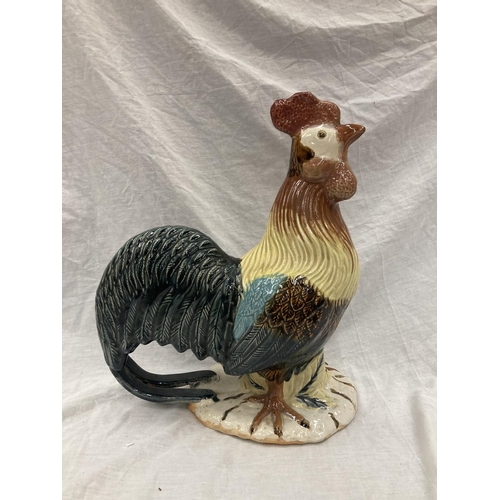 53 - A LARGE CERAMIC COLOURFUL COCKEREL HEIGHT 46CM