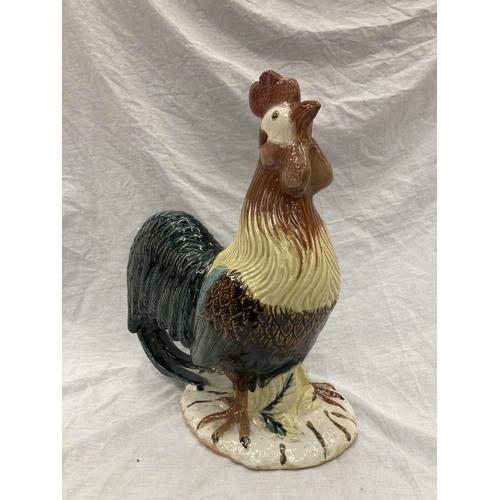 53 - A LARGE CERAMIC COLOURFUL COCKEREL HEIGHT 46CM