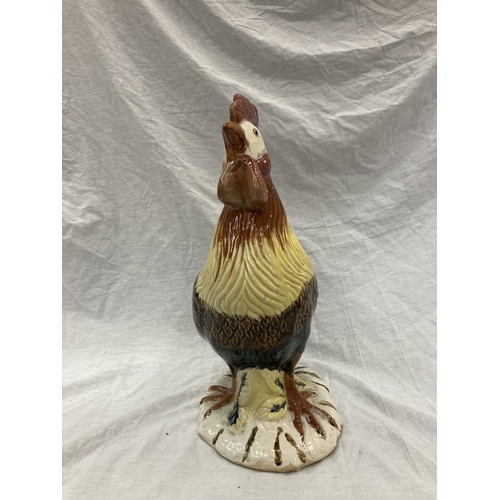 53 - A LARGE CERAMIC COLOURFUL COCKEREL HEIGHT 46CM