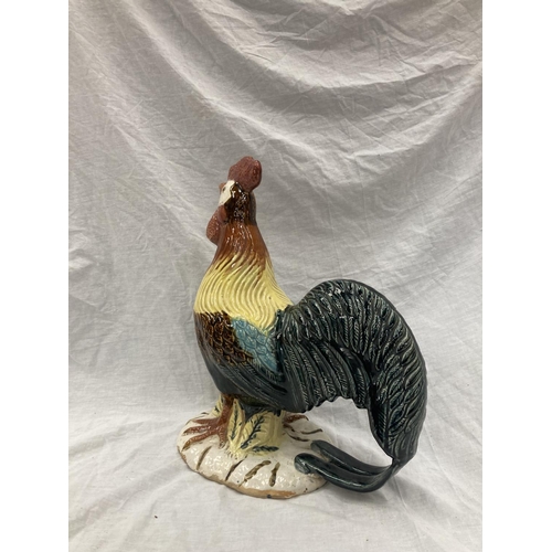 53 - A LARGE CERAMIC COLOURFUL COCKEREL HEIGHT 46CM
