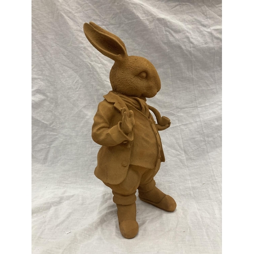 54 - A CAST RUSTY GARDEN 'MR RABBIT' - HEIGHT 45CM