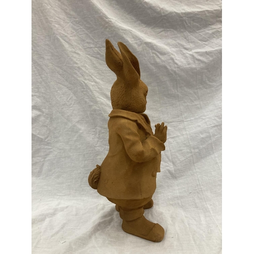 54 - A CAST RUSTY GARDEN 'MR RABBIT' - HEIGHT 45CM