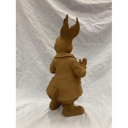 54 - A CAST RUSTY GARDEN 'MR RABBIT' - HEIGHT 45CM