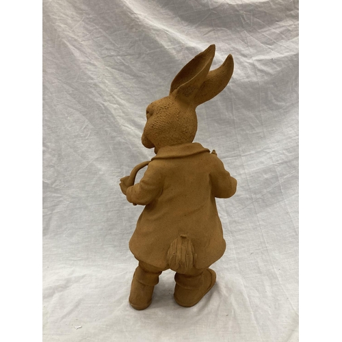 54 - A CAST RUSTY GARDEN 'MR RABBIT' - HEIGHT 45CM