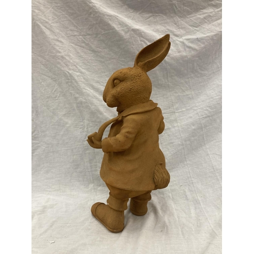 54 - A CAST RUSTY GARDEN 'MR RABBIT' - HEIGHT 45CM