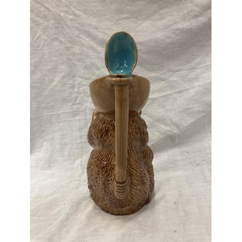 19 - A VICTORIAN MAJOLICA BEAR JUG HEIGHT 30CM