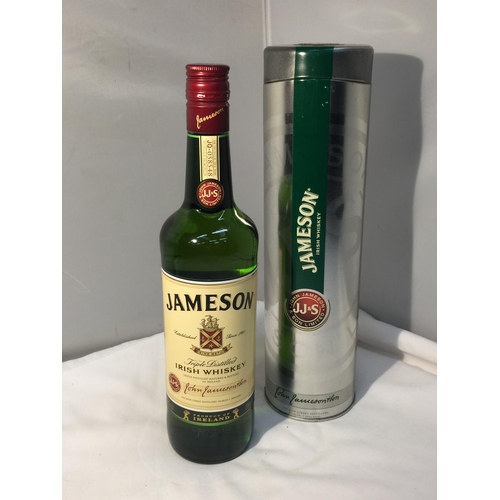 356 - A JAMESON TRIPLE DISTILLED IRISH WHISKEY IN METAL STORAGE CASE. PROCEEDS TO GO TO EAST CHESHIRE HOSP... 