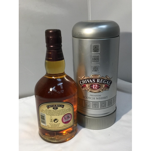 361 - A 70CL BOTTLE OF CHIVAS REGAL 12 YEAR AGED PREMIUM SCOTCH WHISKY IN A DISPLAY TIN