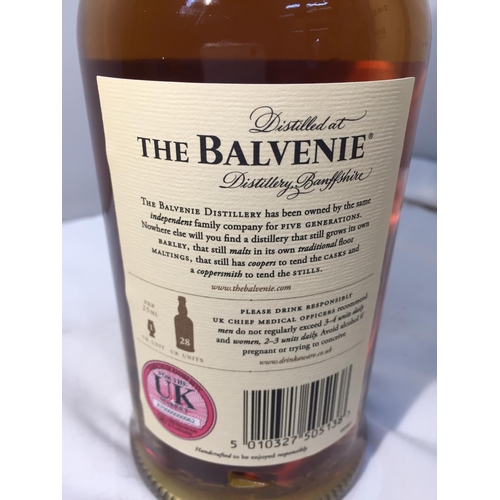 369 - A 70CL THE BALVENIE SINGLE MALT SCOTCH WHISKY DOUBLEWOOD MATURED IN TWO DISTINCT CASKS AGED 12 YEARS... 