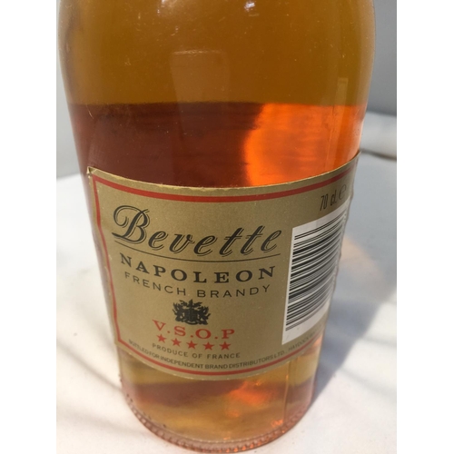 373 - A 70CL BOTTLE OF NAPOLEON BEVETTE FRENCH BRANDY 36% VOL AND A 70CL BOTTLE OF NAPOLEON DRY LIQUEUR 40... 