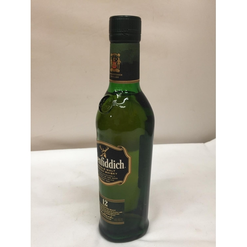 383 - A BOTTLE OF GLENFIDDICH SINGLE MALT SCOTCH WHISKEY 12 YEARS OLD IN A PRESENTATION BOX - 40% VOLUME -... 