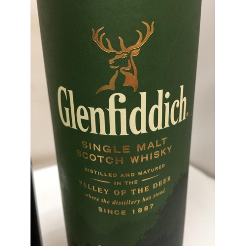 383 - A BOTTLE OF GLENFIDDICH SINGLE MALT SCOTCH WHISKEY 12 YEARS OLD IN A PRESENTATION BOX - 40% VOLUME -... 