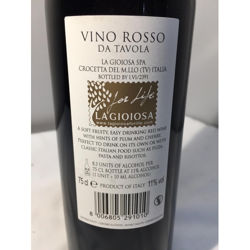 384 - A MIXED SELECTION OF RED WINES TO INCLUDE ROSSO MERIDIANA LAGIOIOSA ESTAMOROSA BEING A PRODUCT OF IT... 