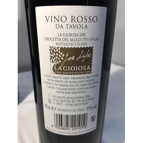 386 - A VARIETY OF RED WINES TO INCLUDE A SOFT AND FRUITY ITALIAN VINO ROSSO MERIDIANA - 75 CL 11% VOL - A... 