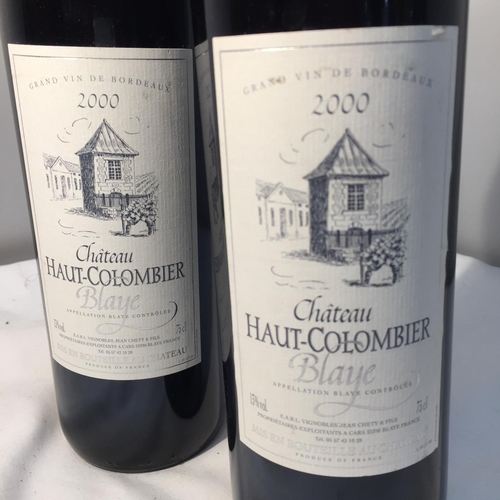 390 - A DUO OF BLAYE CHATEAU HAUT-COLOMBIER GRAND VIN DE BORDEAUX 2000 RED WINE PRODUCE OF FRANCE - 75 CL ... 