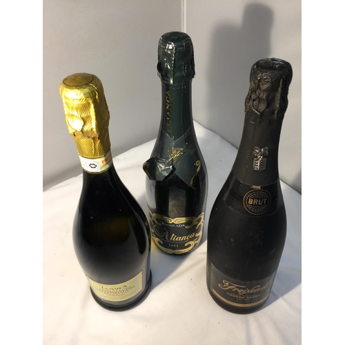 393 - A TRIO OF SPARKLING WINES TO INCLUDE A BOTTLE OF BAIRRADA ALIANCA 1994 PRODUCED IN PORTUGAL 75 CL 12... 