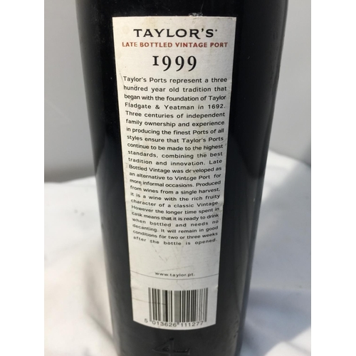 396 - A MIXED SELECTION TO INCLUDE A BOTTLE OF TAYLOR'S LATE BOTTLED VINTAGE PORT - 1999 PRODUCT OF PORTUG... 