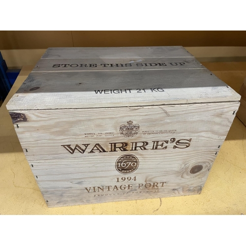 330 - A TWELVE BOTTLE SEALED CRATE OF WARRES 1994 VINTAGE PORT STORED IN A CONSTANT TEMPERATURE CELLAR (TH... 