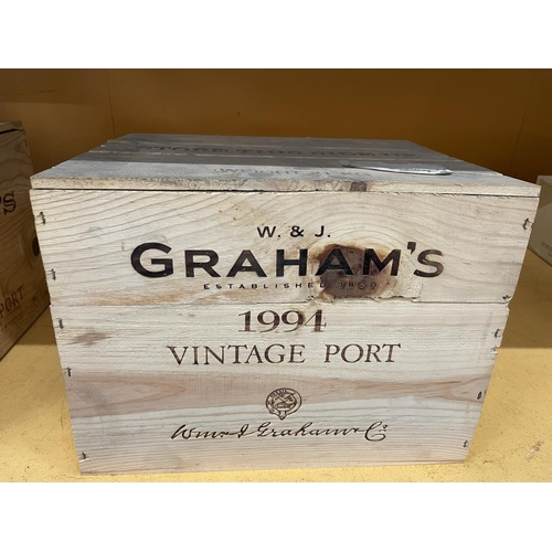 331 - A TWELVE BOTTLE SEALED CRATE OF GRAHAMS 1994 VINTAGE PORT STORED IN A CONSTANT TEMPERATURE CELLAR (T... 