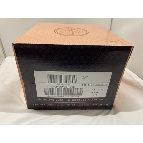 334 - A SEALED CASE OF SIX BOTTLES OF LAURENT PERRIER MAISON FONDEE 1812  BRUT CUVEE ROSE CHAMPAGNE