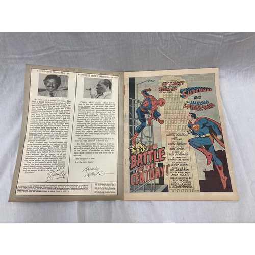 23 - A DC AND MARVEL VINTAGE COMIC THE BATTLE OF THE CENTURY SUPERMAN V SPIDERMAN 1976