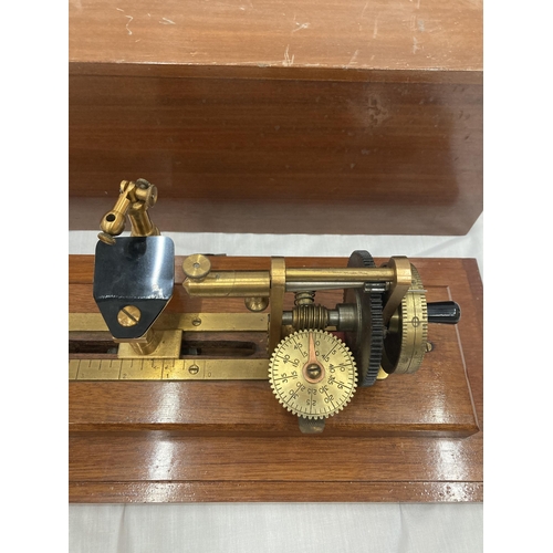 8 - A VINTAGE JAMES HEAL & CO LTD ABONAIR TEXTILE TESTING MACHINE RICHMOND WORKS 71-194 IN A MAHOGANY CA... 