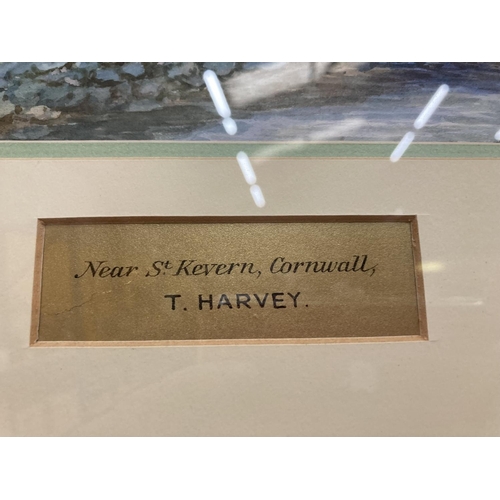 12A - T HARVEY (BRITISH 19TH CENTURY) PAIR OF WATERCOLOURS, 'NEAR ONGAR' AND 'NEAR ST KEVERN CORNWALL', SI... 