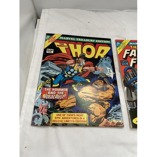 171 - TWO MARVEL TREASURY EDITION COMICS FROM 1976 - NO 10 'THE MIGHTY THOR' AND NO 11 'THE FANTASTIC FOUR... 