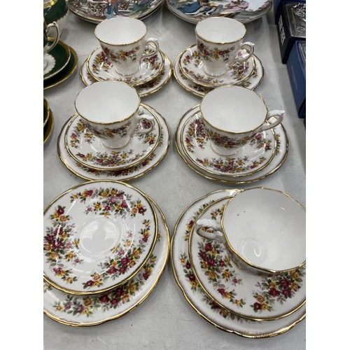 193 - A QUANTITY OF CHINA TO INCLUDE COALPORT TRIOS, SUGAR BOWL, CREAM JUG, ETC, ROYAL GRAFTON 'ROSE GARDE... 