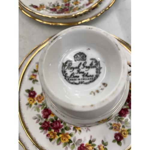 193 - A QUANTITY OF CHINA TO INCLUDE COALPORT TRIOS, SUGAR BOWL, CREAM JUG, ETC, ROYAL GRAFTON 'ROSE GARDE... 