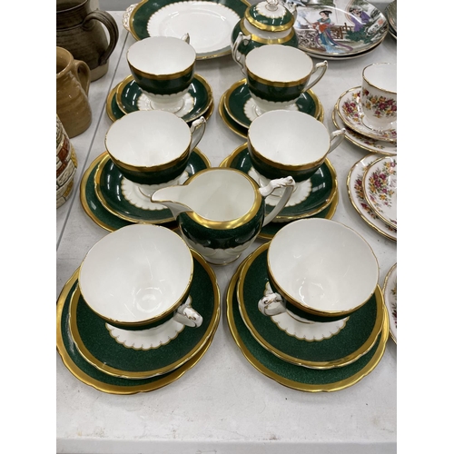 193 - A QUANTITY OF CHINA TO INCLUDE COALPORT TRIOS, SUGAR BOWL, CREAM JUG, ETC, ROYAL GRAFTON 'ROSE GARDE... 