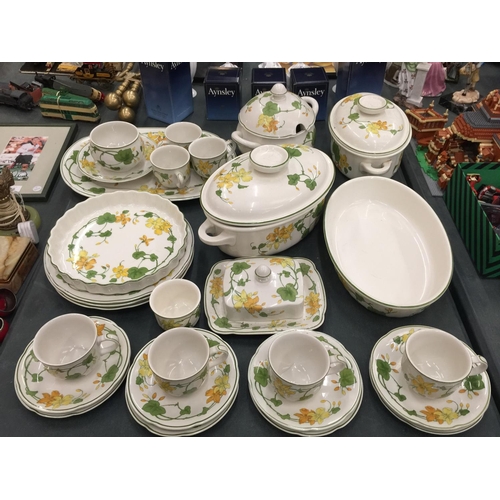 234 - A LARGE QUANTITY OF VILLEROY AND BOCH 'GERANIUM' DINNERWARE TO INCLUDE PLATES, CUPS, SAUCERS, SERVIN... 