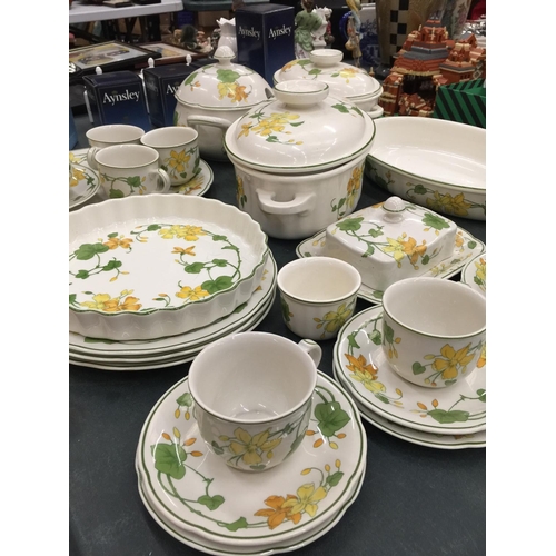 234 - A LARGE QUANTITY OF VILLEROY AND BOCH 'GERANIUM' DINNERWARE TO INCLUDE PLATES, CUPS, SAUCERS, SERVIN... 