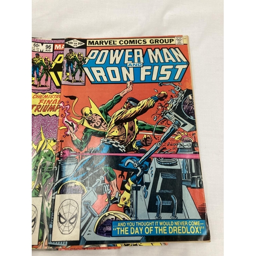 265 - FIVE VINTAGE MARVEL POWERMAN AND IRON FISH COMICS FROM THE 1970'S