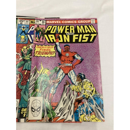 265 - FIVE VINTAGE MARVEL POWERMAN AND IRON FISH COMICS FROM THE 1970'S