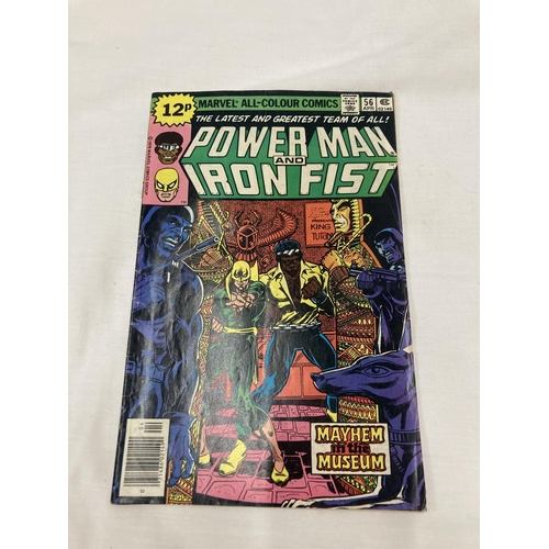 265 - FIVE VINTAGE MARVEL POWERMAN AND IRON FISH COMICS FROM THE 1970'S