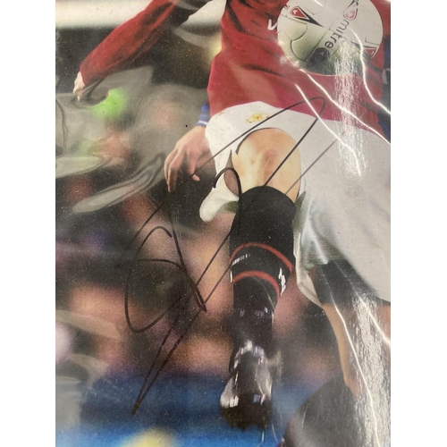 266 - A SIGNED CRISTIANO RONALDO PRINT AND A SIGNED HENRIK LARSSON PRINT