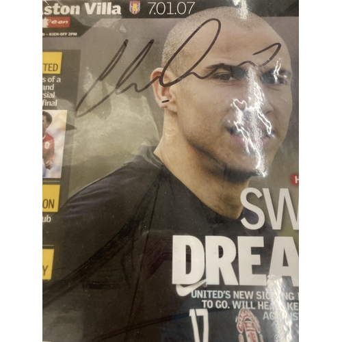 266 - A SIGNED CRISTIANO RONALDO PRINT AND A SIGNED HENRIK LARSSON PRINT