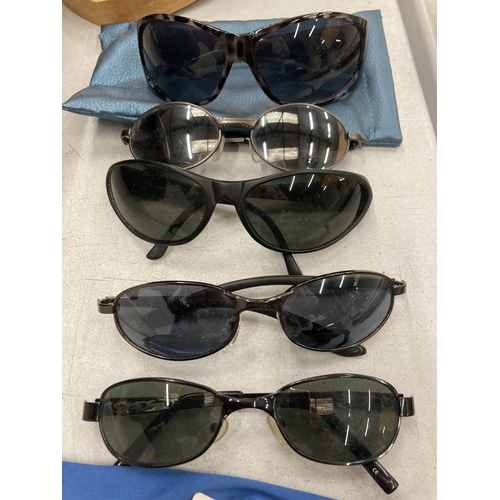 271 - FIVE PAIRS OF FASHION SUNGLASSES AND A RALPH LAUREN GLASSES CASE