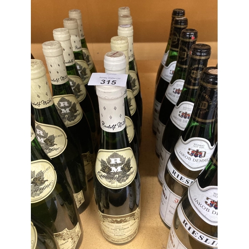 315 - SIX BOTTLES OF RUDOLF MULLER MOSEL-SAAR-RUWER 1983 ER REILER VOM HEIFEN STEIN RIESLING