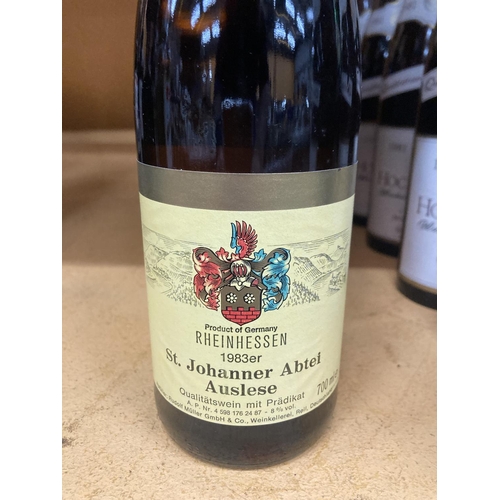 318 - FIVE BOTTLES OF RHEINHESSEN 1983 ER ST. JOHANNER ABTEI AUSLESE