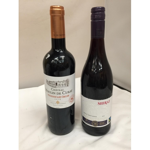 408 - A DUO OF FINE RED WINE TO INCLUDE A CHATEAU MOULIN DE CURAT PUISSEGUIN SAINT-EMILION 2018 - 750 ML 1... 