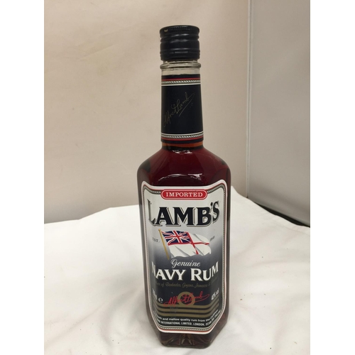 409 - A 700 ML BOTTLE OF IMPORTED LAMB'S GENUINE NAVY RUM - A SMOOTH AND MELLOW QUALITY RUM FROM THE CARIB... 