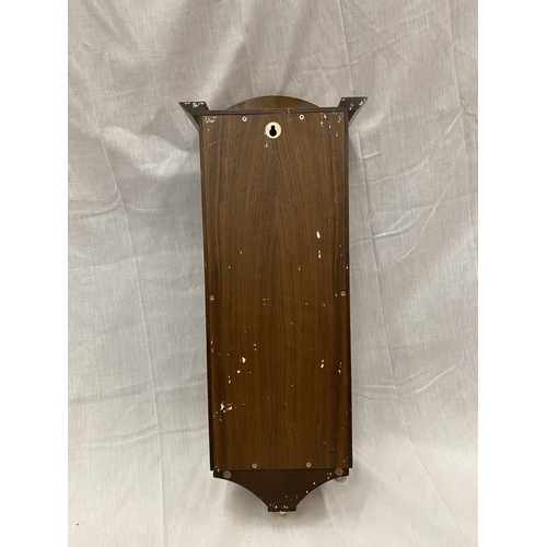 45A - A MAHOGANY CASED WALL CLOCK