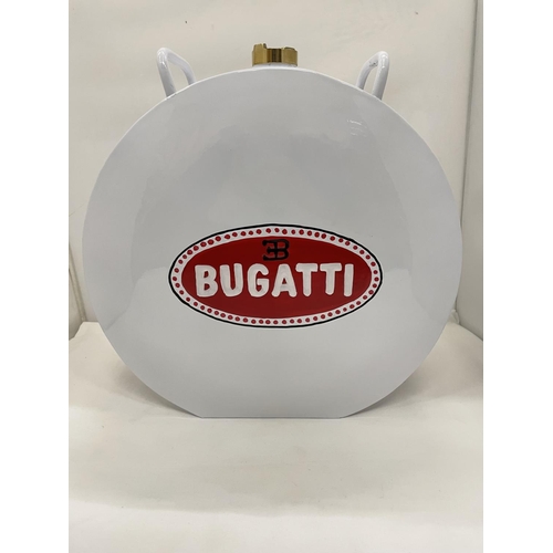 467 - A WHITE BUGATTI PETROL CAN