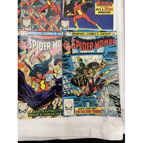 480 - NINE VINTAGE MARVEL SPIDER WOMAN COMICS FROM THE 1980'S